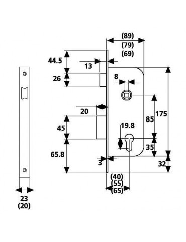 CERRADURA EMBUTIR 2030/40 HL TESA