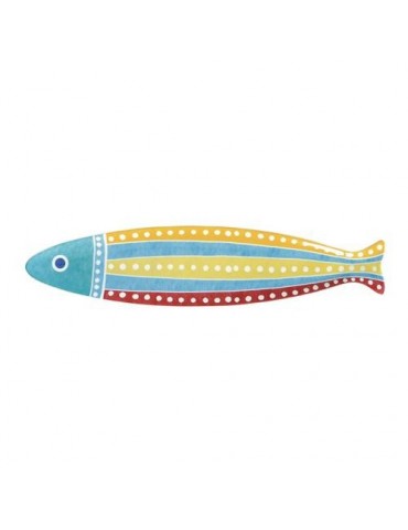 PLATO PESCADO LARGO 30X7CM PORCELANA ROJO