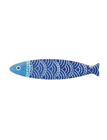 PLATO PESCADO LARGO 307CM PORCELANA AZUL