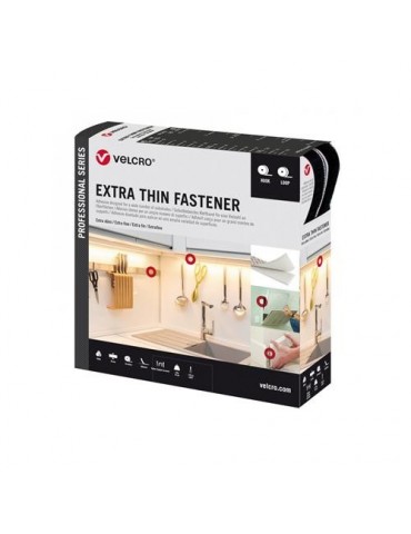 CINTA VELCRO EXTRAFINA NEGRA 20MM ANCHO  CAJA 25M.
