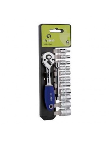 JUEGO LLAVE CARRACA + VASOS 1/4" 72 D 12 PZAS