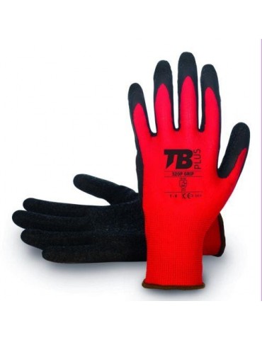GUANTE POLIESTER ROJO S/COSTURAS 320P GRIP10