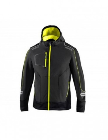 CHAQUETA TECH SOFTSHELL GRIS/AMARILLO TALLA L