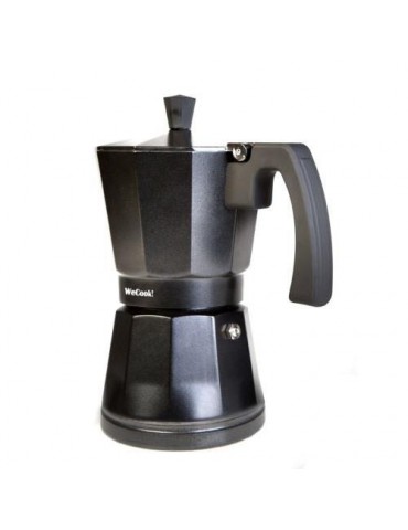 CAFETERA ALUMINIO INDUCCION NEGRA 1-3 TAZAS LUCCIA