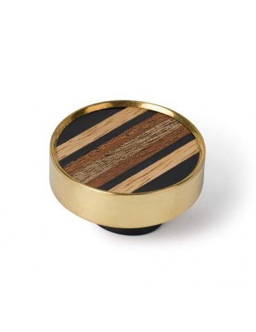 POMO 40MM LATON PULIDO/MARQUETERIA RAYAS 1103LT