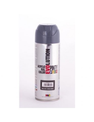 PINTURA SPRAY PINTY PLUS GRIS RAL 7011 520ML.