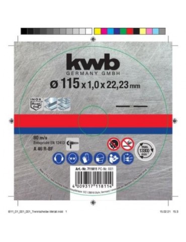 DISCO DE CORTE 115X1MM INOX Y METAL