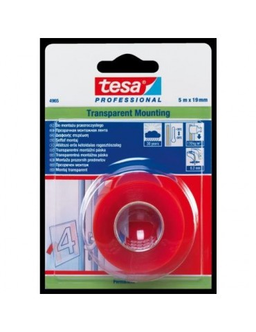 CINTA FIJACION 2 CARAS TRANSPARENTE 1,5M.X19MM.