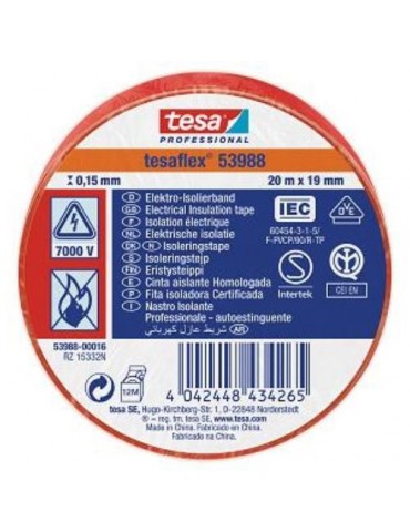 CINTA AISLANTE 20X19 ROJA     53988-16