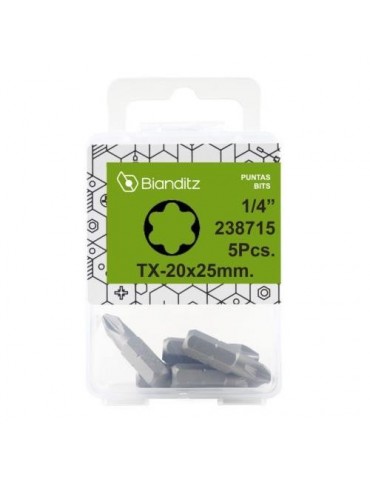 PUNTA ATORNILLADOR TORX-20X25 EST.5 UD. 238715