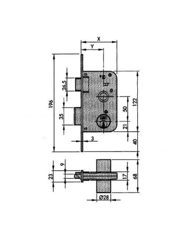 CERRADURA EMBUTIR 50-80 HL