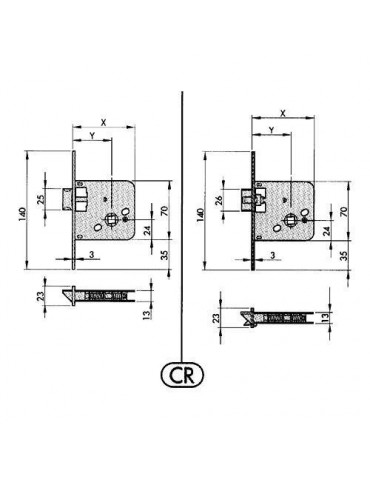 CERRADURA EMBUTIR 650-70 HL