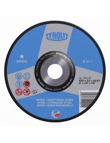 DISCO CORTE ACERO/INOXIDABLE BASIC 230X3X22 222044