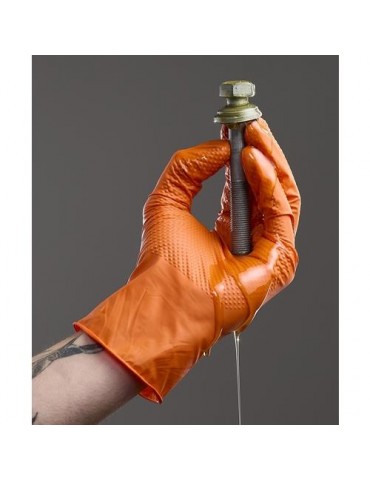 GUANTE DESECHABLE AGILITY GRIP NITRILO NARANJA T.9