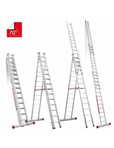 ESCALERA MULTIUSO DE TRES TRAMOS CON 14 PELDAÑOS