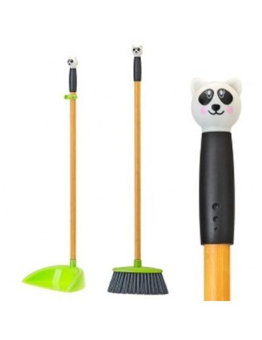 SET LOBBY PANDA KIDS (ESCOBA CON PALO + RECOGEDOR)