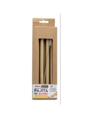 SET 4 PAJITAS REUTILIZABLES BAMBU KV7271