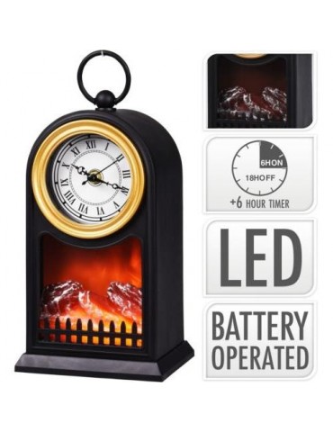 FAROL CHIMENEA HOGAR C/ RELOJ NEG.26CM ADA100330