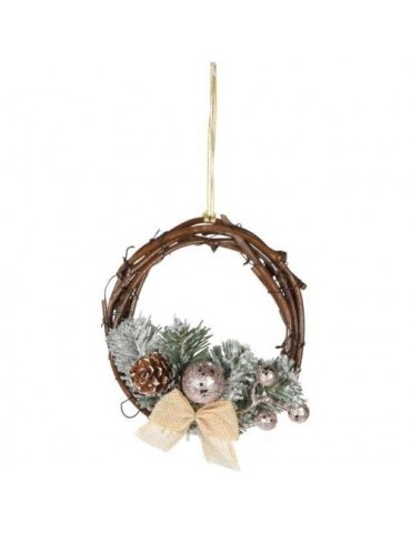 CORONA RAMAS RATAN DECORADA 15CM  AKB003040
