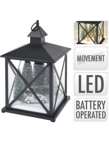FAROL CON ESCENA INTERIOR LUZ Y MOVIMIENTO 38CM