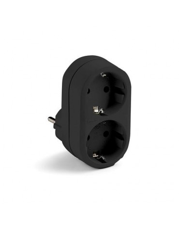 ADAPTADOR DOBLE TT 16A-250V NEGRO 1332-N