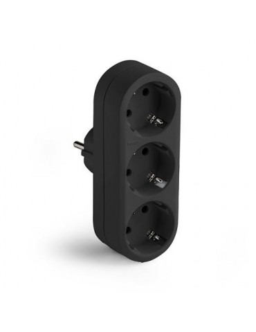 ADAPTADOR TRIPLE TT 16A-250V NEGRO 1333-N