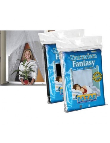 MOSQUITERA CORTINA VENTANA 150X180 NEGRO