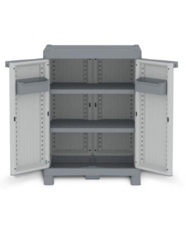 ARMARIO DE RESINA WAVE BAJO GRIS 97X70X43CM.