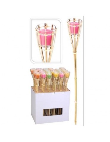 ANTORCHA BAMBU C/VELA DE CITRONELA 76CM.420006080