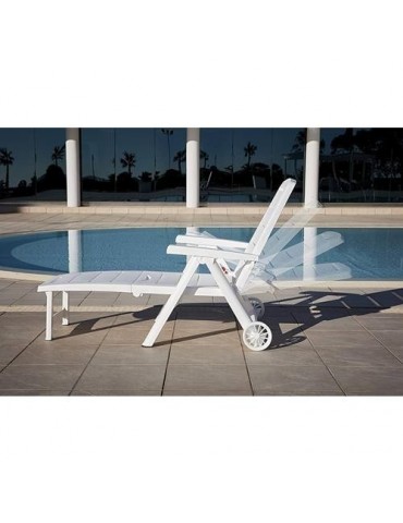TUMBONA PLEGABLE ANTIBES BLANCA C/ RUEDAS 55364