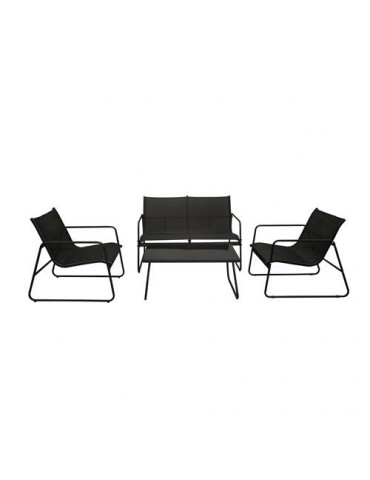 SET JARDIN 4 PLAZAS MARAJO ACERO Y TEXALINE GRIS