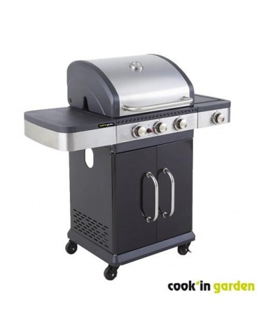 BARBACOA GAS AMERICANO FIDGI 3 QUEMADORES+SIDE