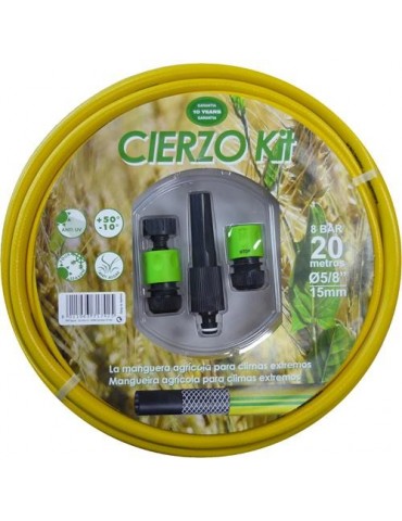 KIT MANGUERA CIERZO AGRICOLA 19MM X 20M 3 CAPAS