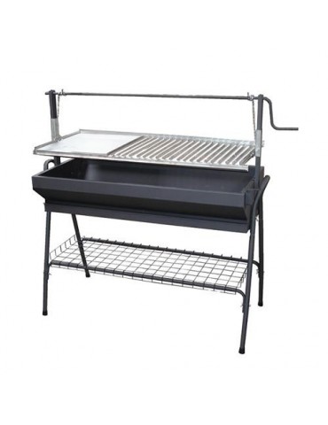 BARBACOA CON PARRILLA-PLANCHA INOX Y ELEVADOR 60X5
