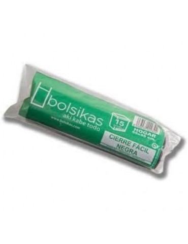 BOLSA BASURA 55X55 NEGRA AUTOCIERRE G-90 30L R-15