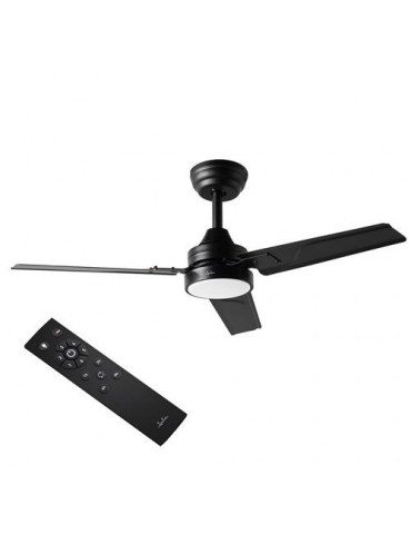 VENTILADOR DE TECHO METAL 40W 106CM NEGRO LED 15W