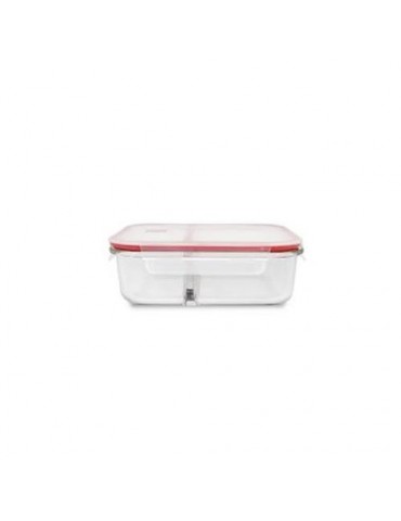 CONTENEDOR RECTANGULAR VIDRIO DIVIDIDO 1360 ML.