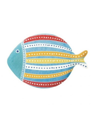 PLATO PESCADO GRANDE 31X21.5CM PORCELANA ROJO