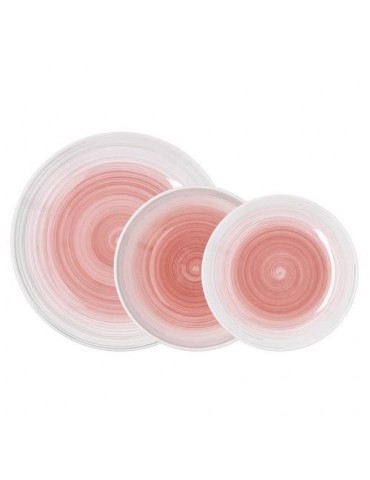 VAJILLA CERÁMICA 18 PIEZAS ROSA VELVET QUID