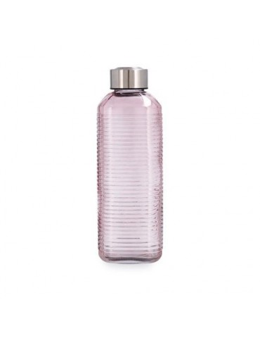BOTELLA VIDRIO ROSA ACERO INOX 1,3L VELVET QUID