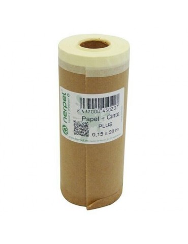 PAPEL PINTOR CON CINTA PLUS PINTAR 15CMX20M 000251