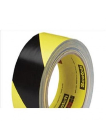 CINTA VINILO FRANJA SEGURIDAD NEGRO AMARILLO   766
