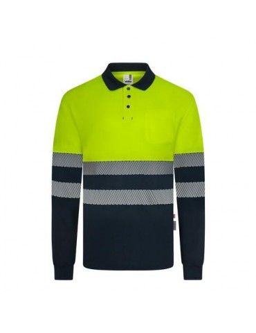 POLO GRIS BICOLOR M/L ALTA VISIBIL AZUL/AMAR T.S