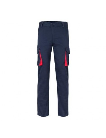 PANTALON STRETCH BICOLOR COLOR AZUL/ROJO T.38