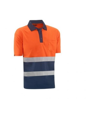 POLO M/C ALTA VISIBILIDAD LONDON NARANJ/MARINO T.M
