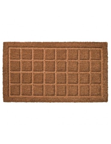 FELPUDO COCO PRENSADO CUADROS NATURAL 40X70