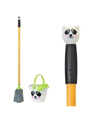 SET FREGAR PANDA KIDS (CUBO+ESCURRIDOR+FREGONA)