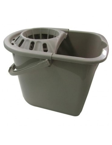 CUBO RECTANGULAR CON ESCURRIDOR 14L GRIS 13250