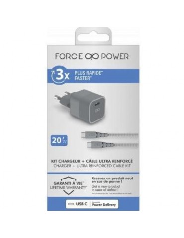 CARGADOR 20W 1 PORT C PD + CBL USB-C/USB-C 1.2M.