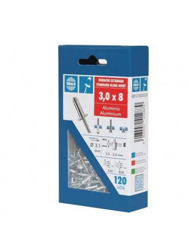 REMACHE ALUMINIO 3,2X10 ECOBLISTER (C-115)